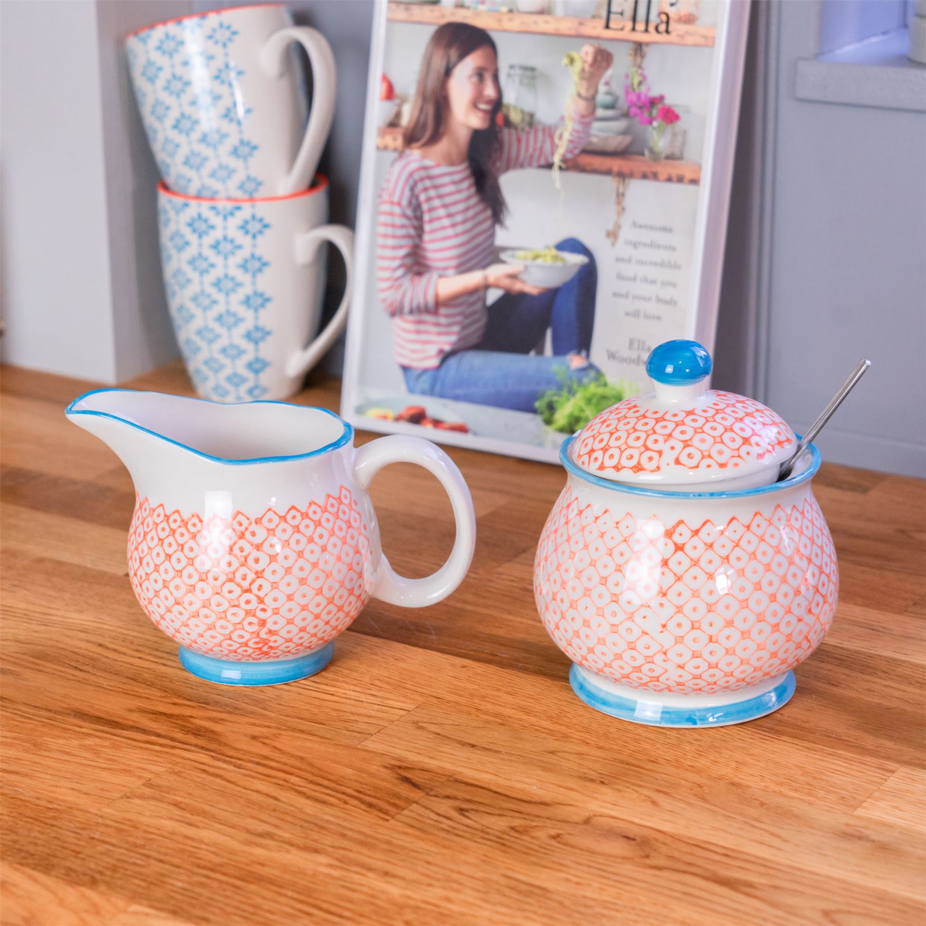Hand-Printed Milk Jug - 300ml - Orange