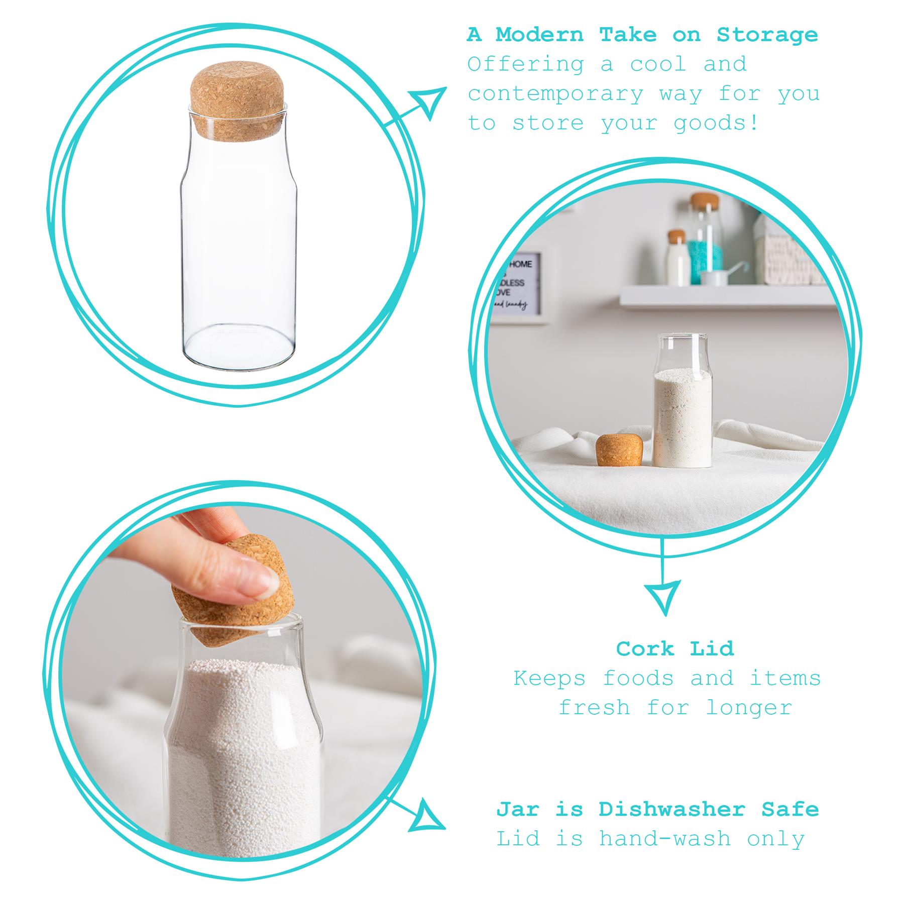 Glass Storage Bottle with Cork Lid - 375ml