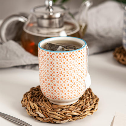 Hand-Printed Porcelain Tumbler - 280ml - Orange