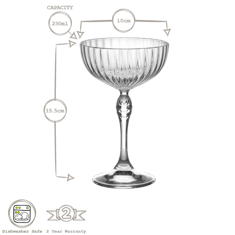 230ml America '20s Champagne Cocktail Saucer - By Bormioli Rocco