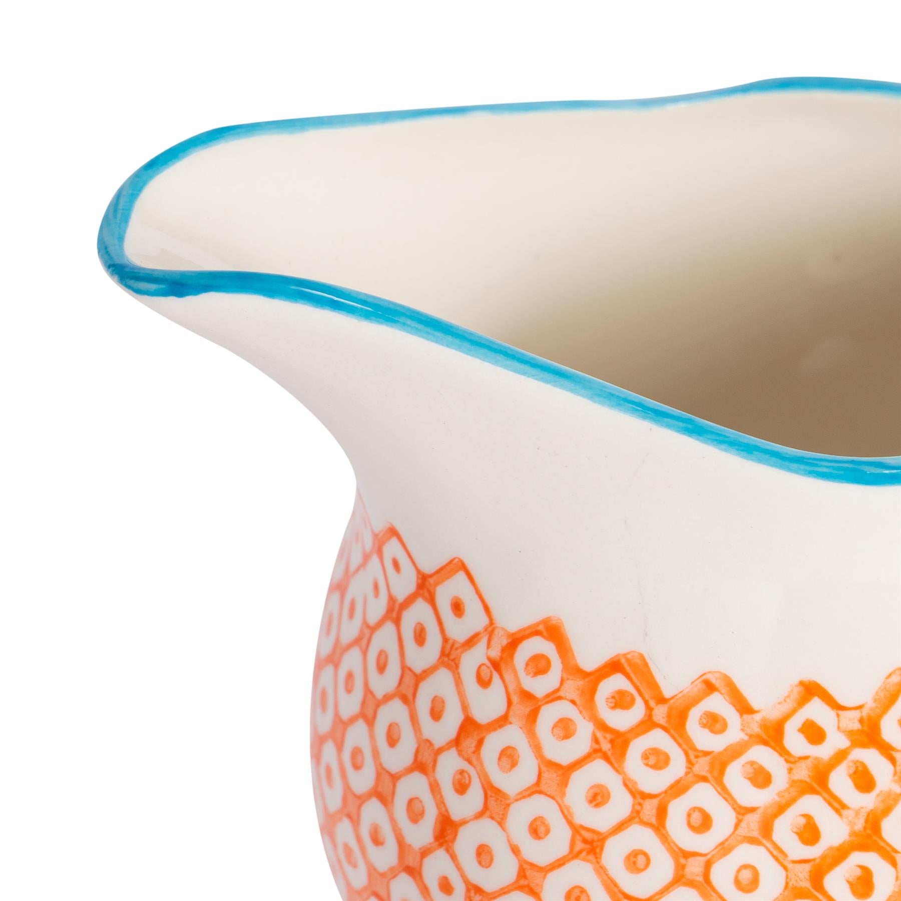 Hand-Printed Milk Jug - 300ml - Orange