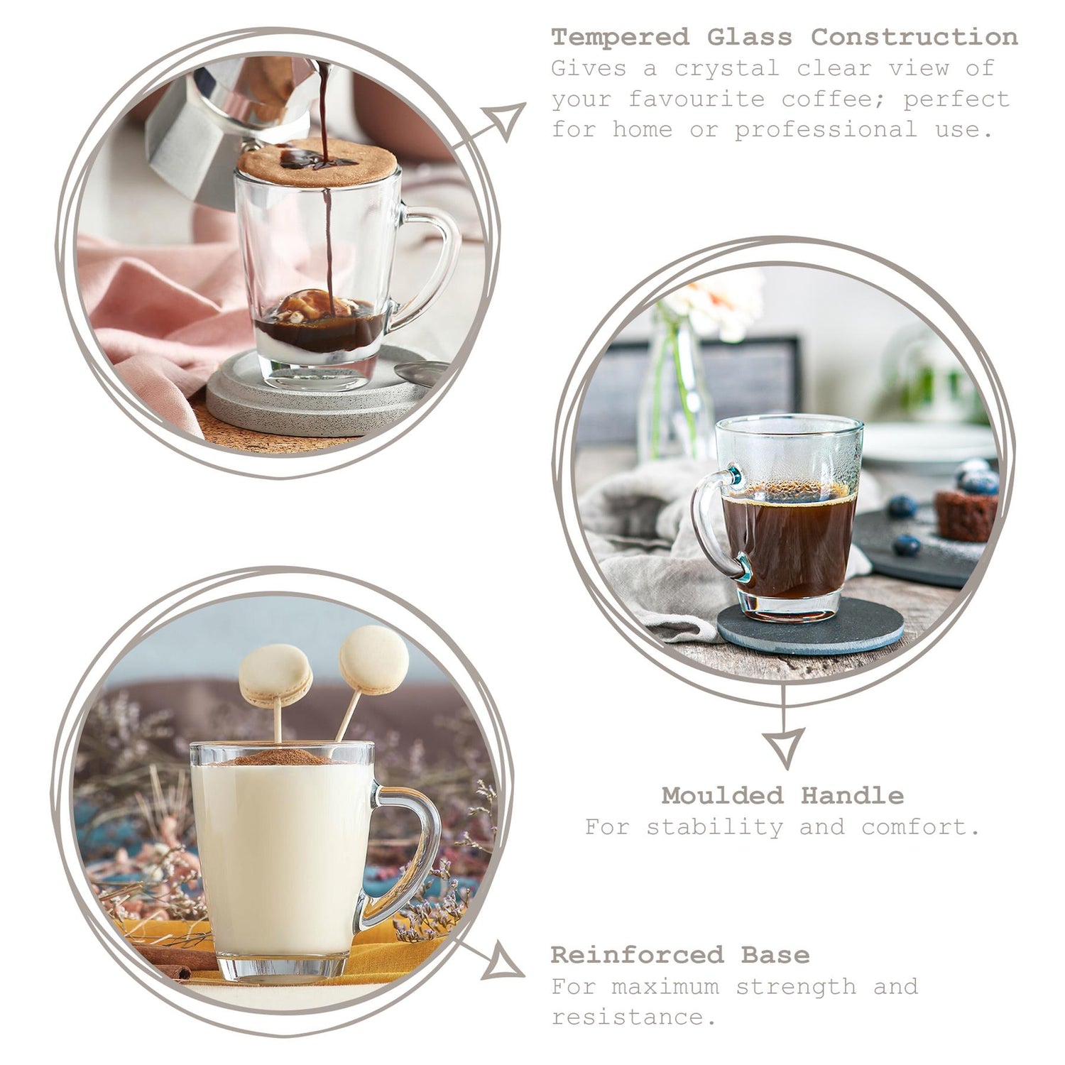 300ml Vega Glass Tea &amp; Coffee Mug
