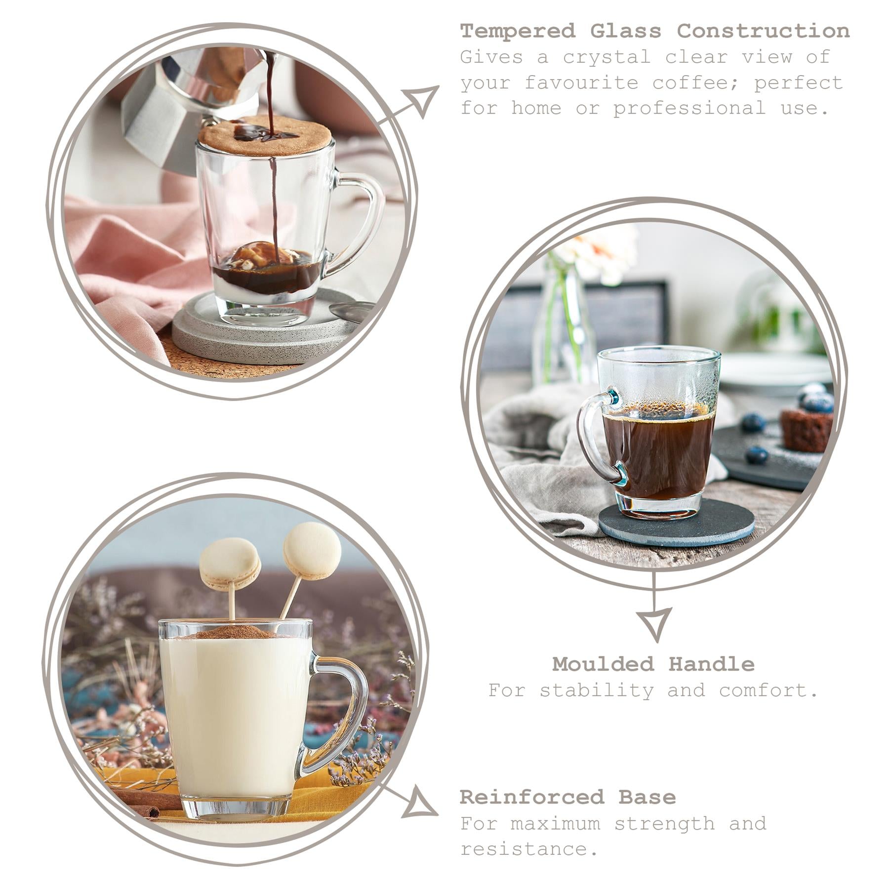 300ml Vega Glass Tea &amp; Coffee Mug