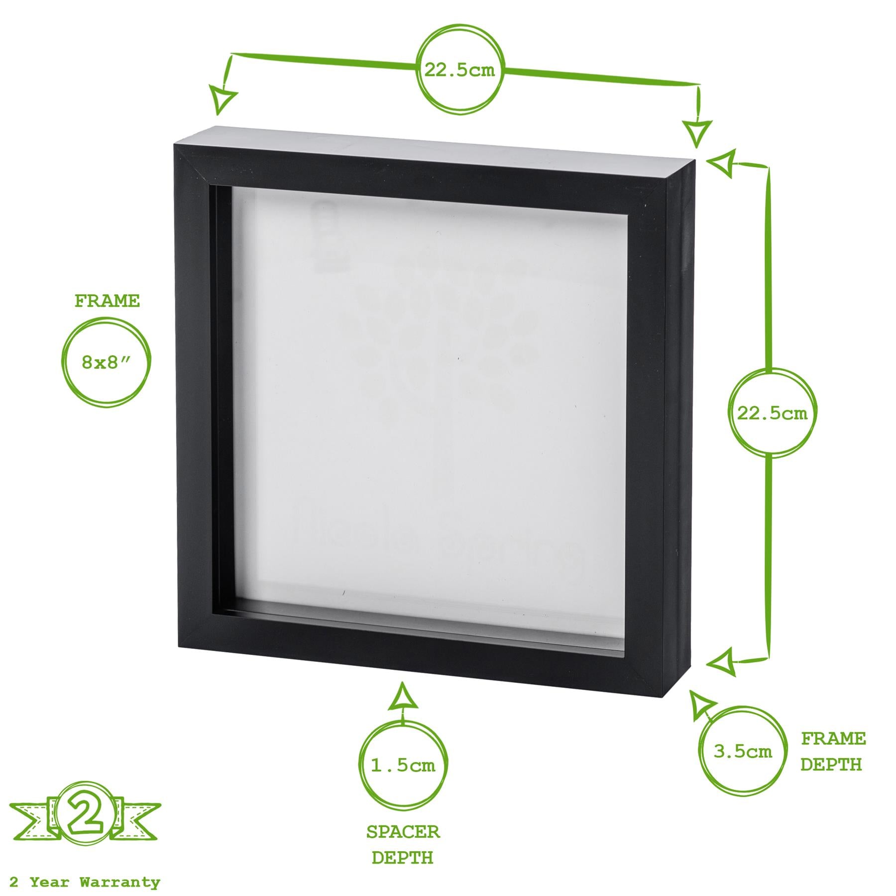 8&quot; x 8&quot; 3D Box Photo Frame - White - by Nicola Spring