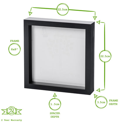 8&quot; x 8&quot; 3D Box Photo Frame - White - by Nicola Spring