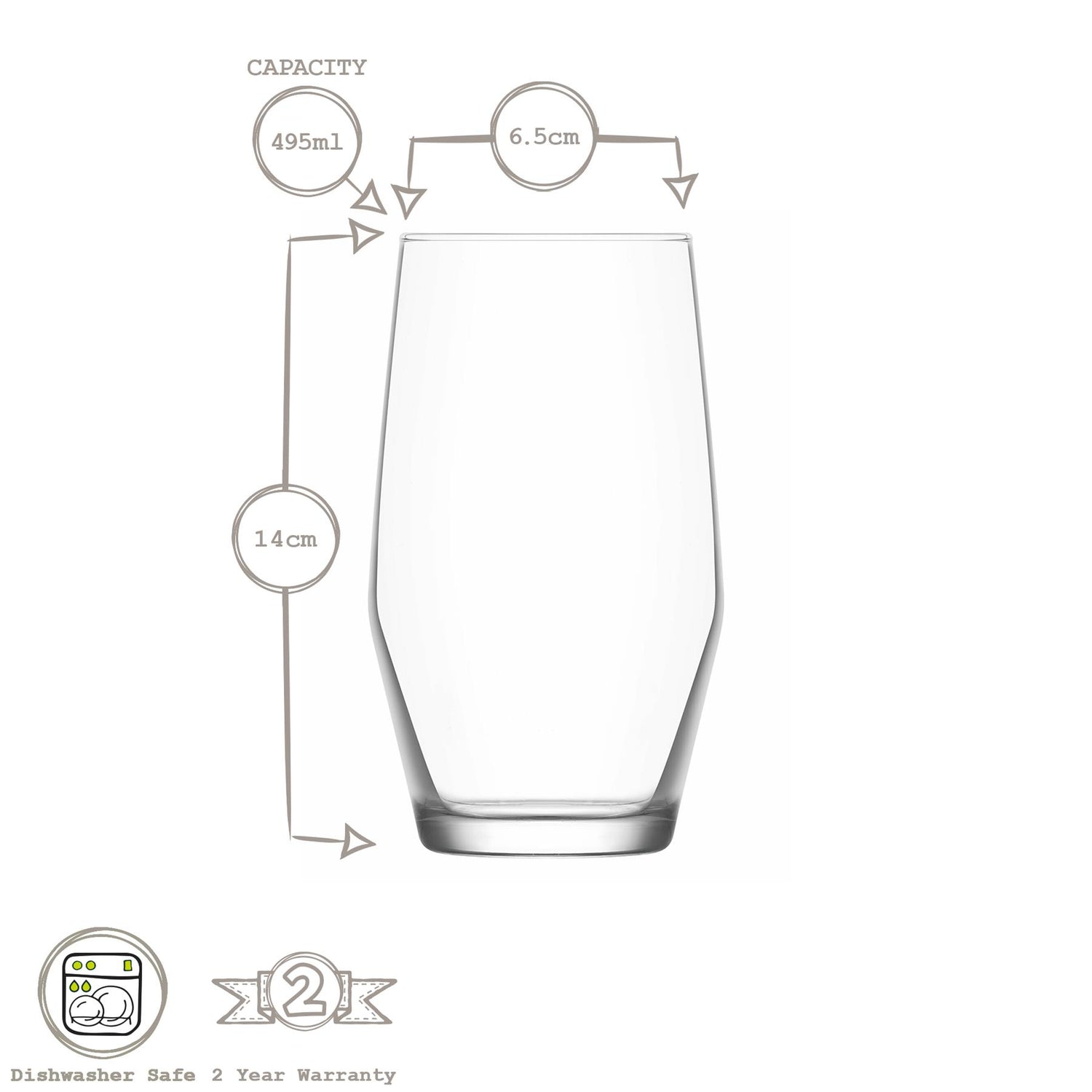 Ella Highball Cocktail Glass - 495ml