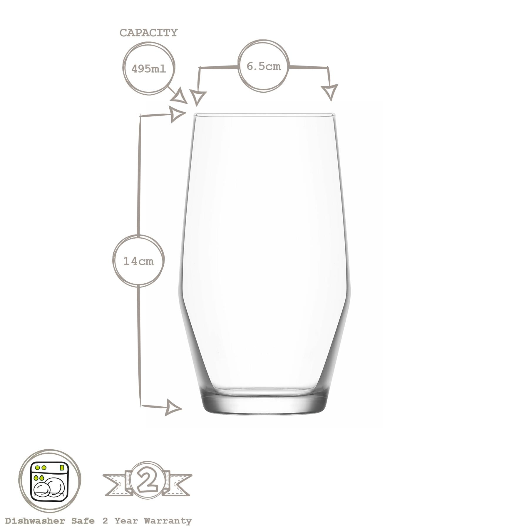 Ella Highball Cocktail Glass - 495ml