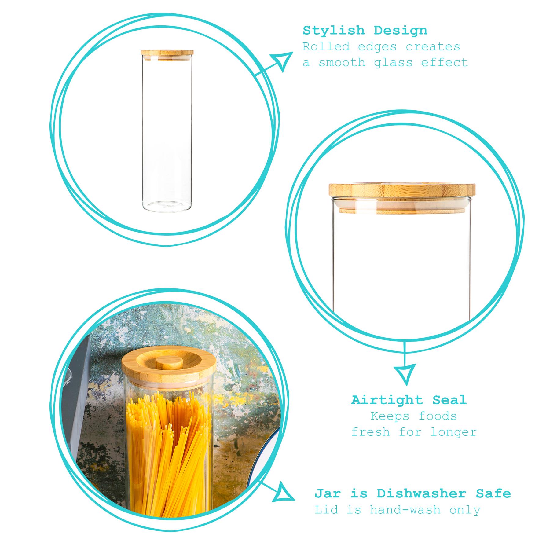 Glass Storage Jar with Wooden Lid - 2 Litre