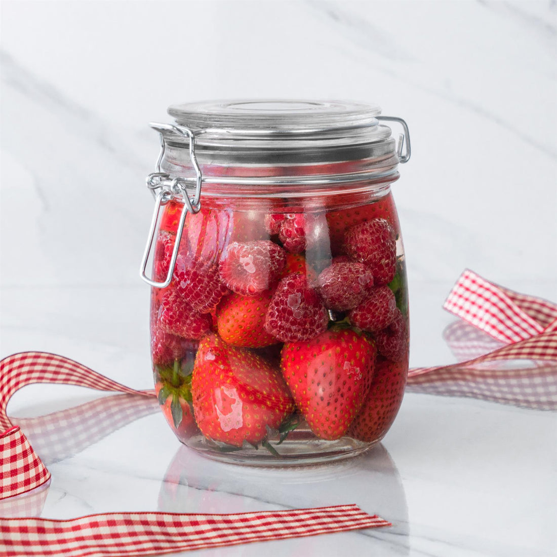 Glass Storage Jar - 750ml - Black Seal