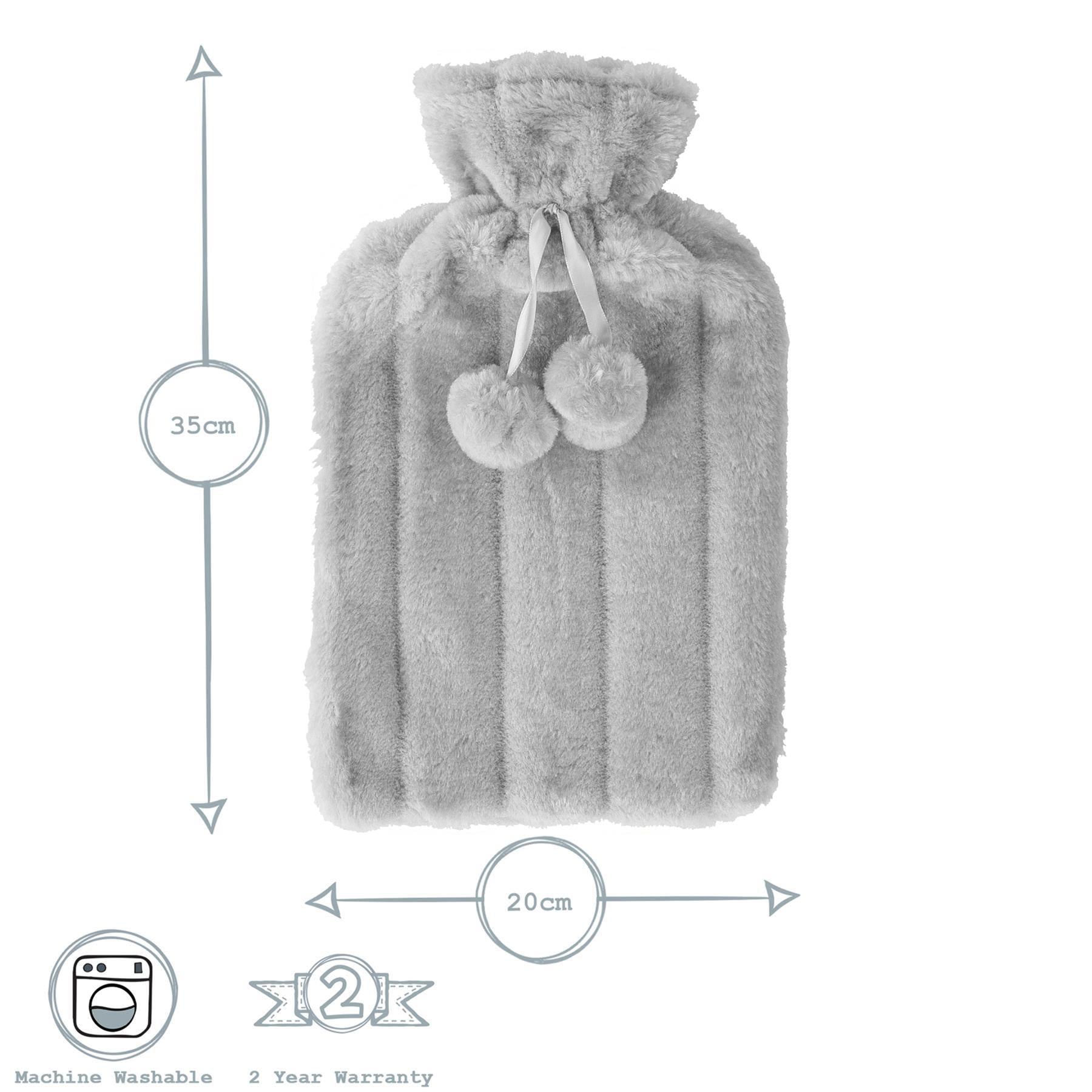 Plush Hot Water Bottle Cover - 20cm - Cream