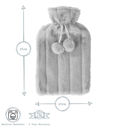 Plush Hot Water Bottle Cover - 20cm - Cream