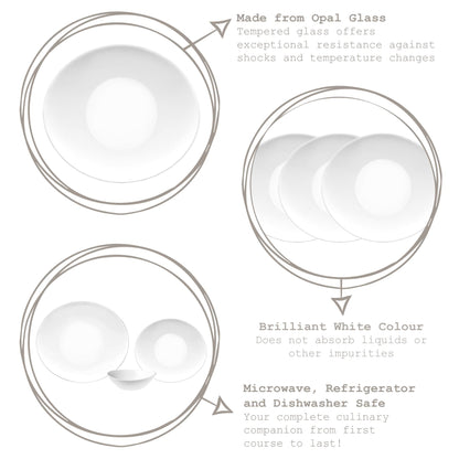 White 22cm x 19.5cm Prometeo Oval Glass Dessert Plate