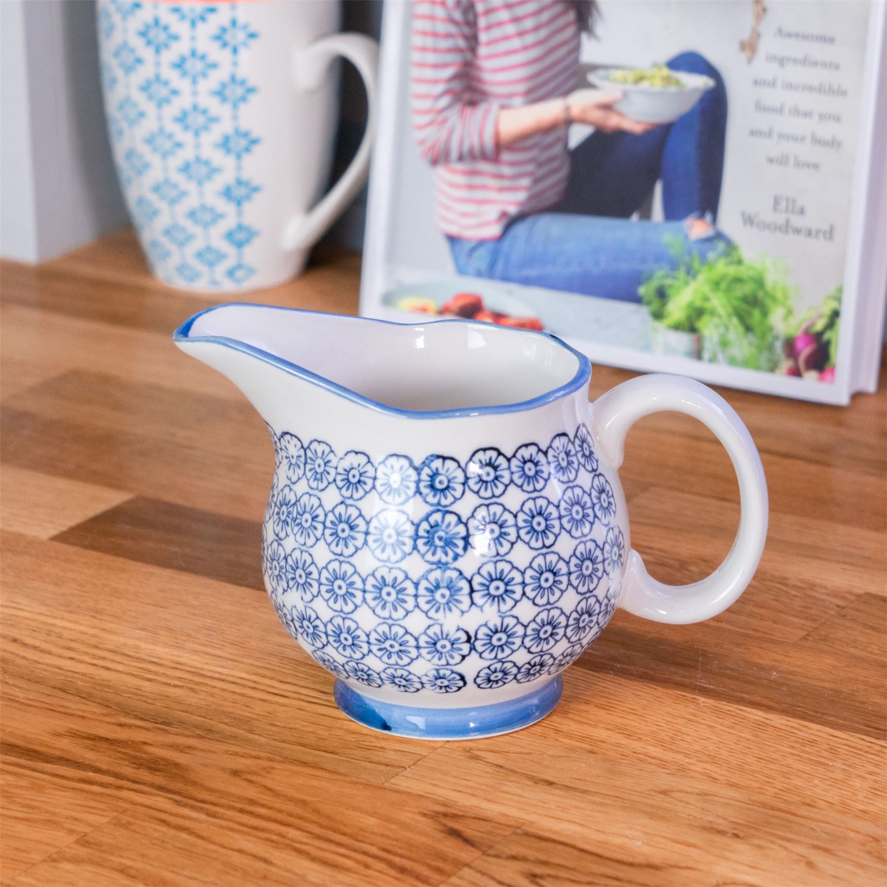 Hand-Printed Milk Jug - 300ml - Navy