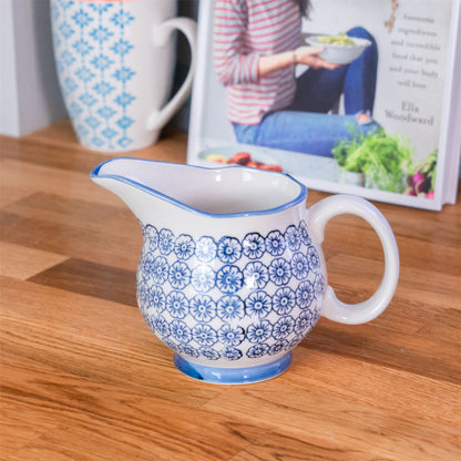 Hand-Printed Milk Jug - 300ml - Navy