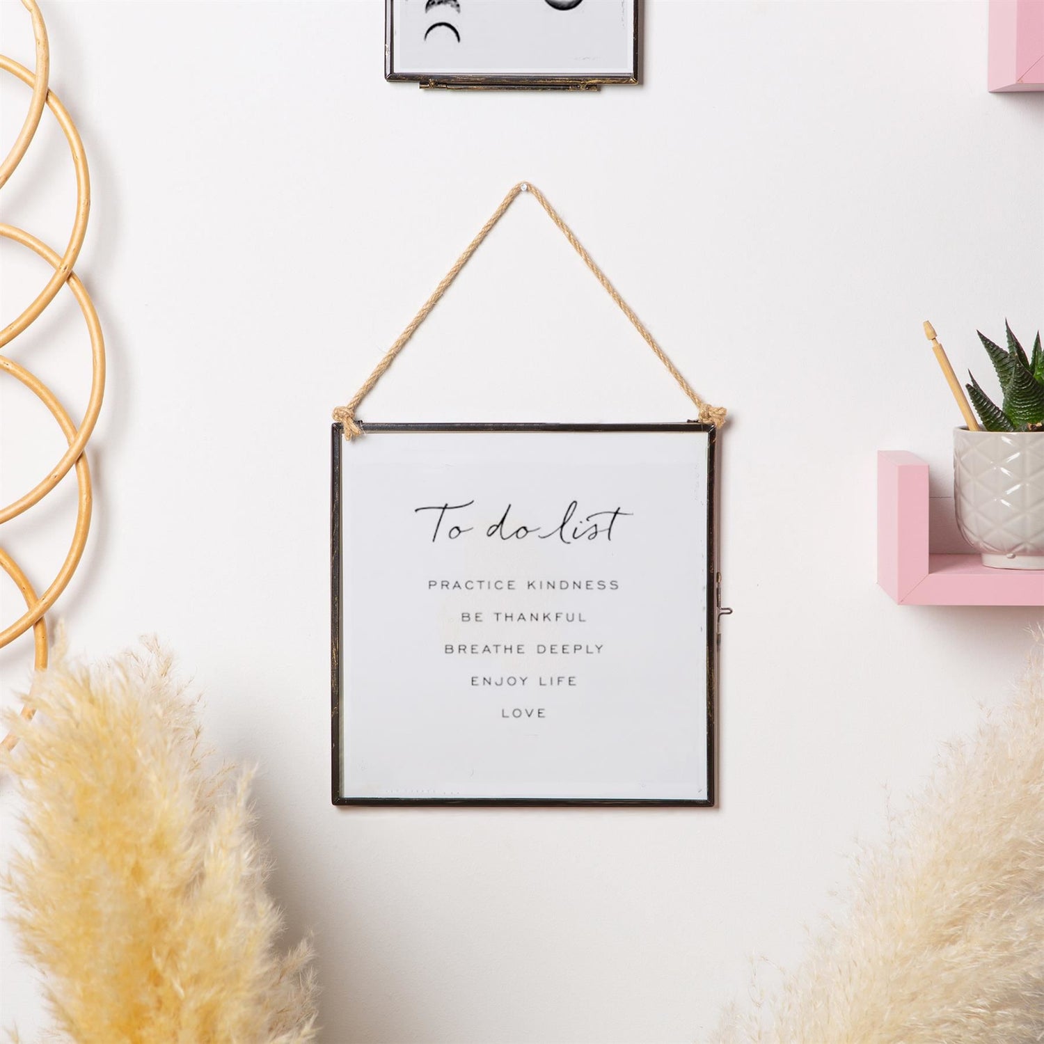 8&quot; x 8&quot; Glass Hanging Photo Frame