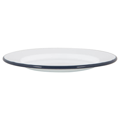 White Enamel Dinner Plate - 25.5cm - Navy