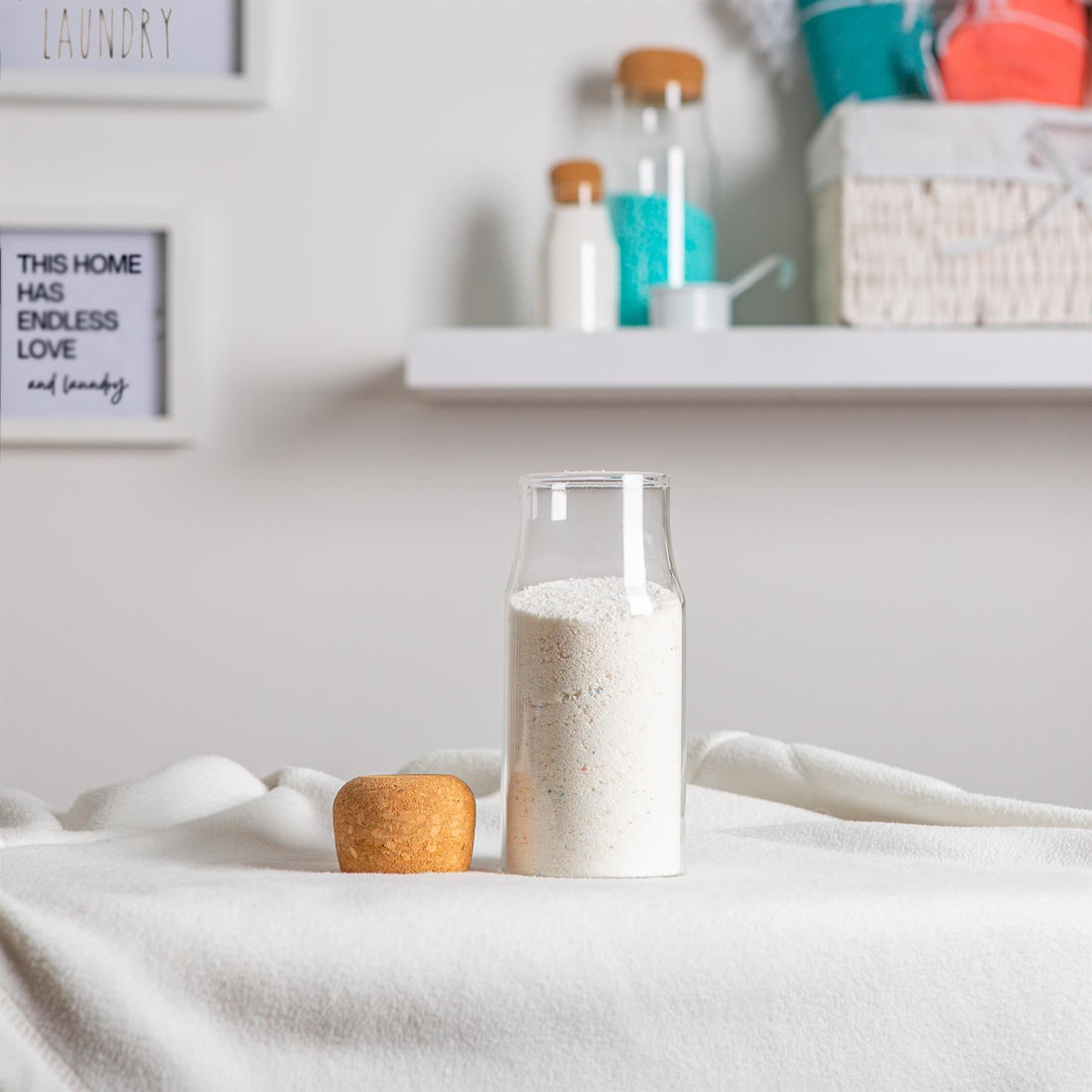Glass Storage Bottle with Cork Lid - 375ml