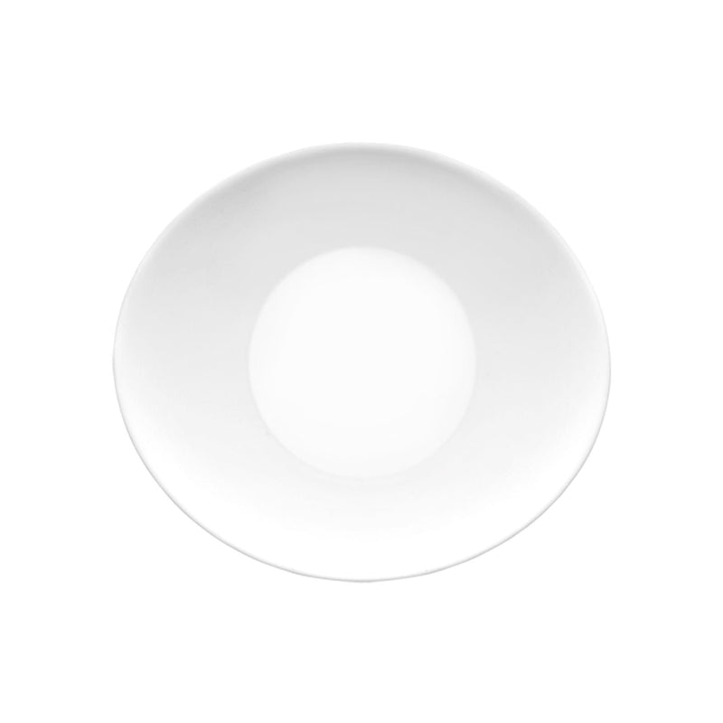 White 22cm x 19.5cm Prometeo Oval Glass Dessert Plate - By Bormioli Rocco