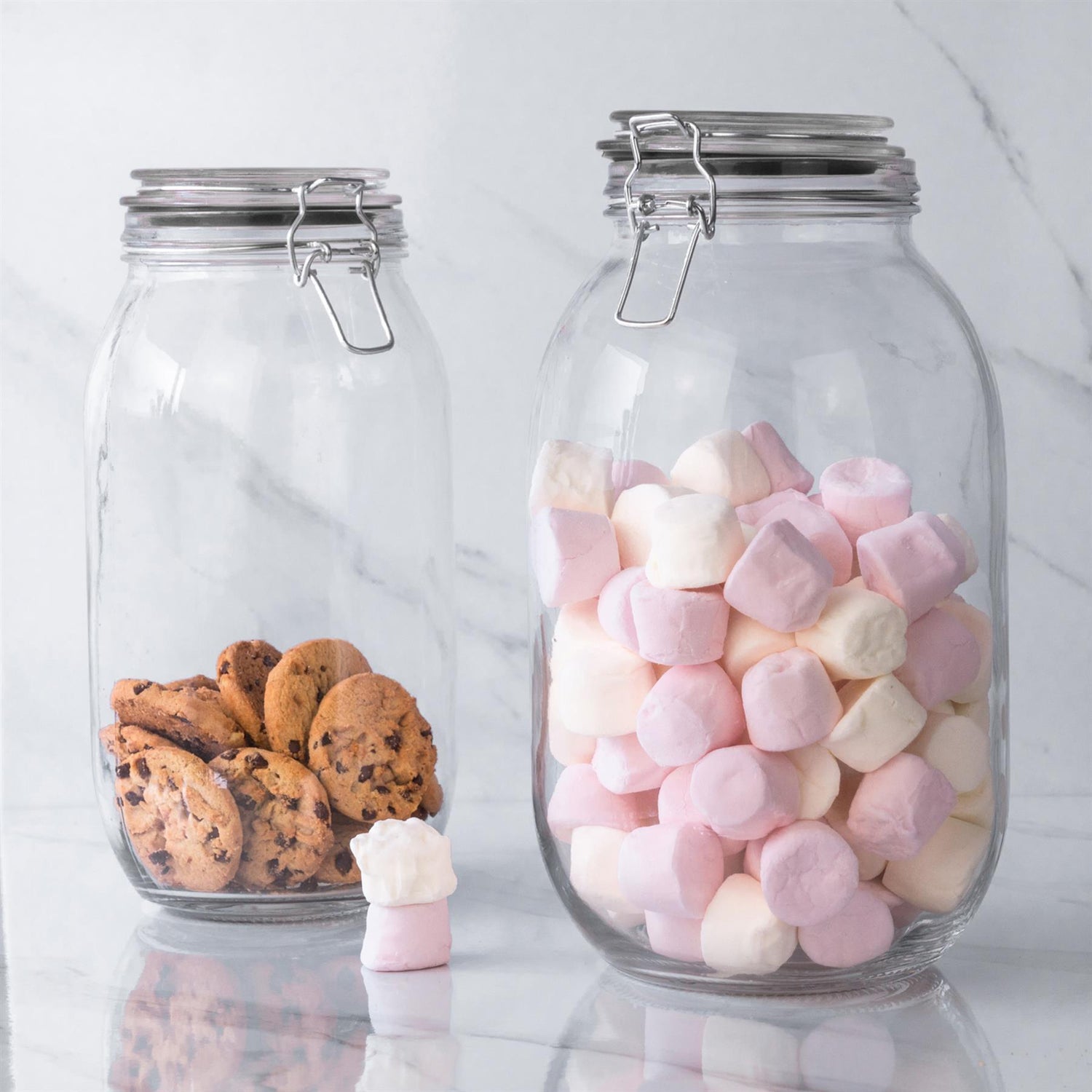 Glass Storage Jar - 2 Litre - Black Seal