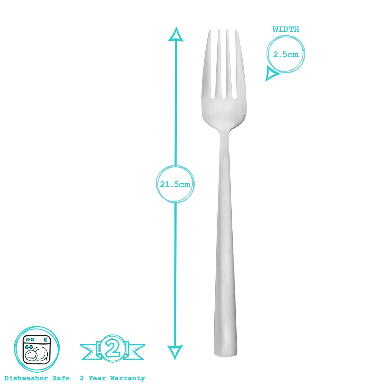 21.5cm Tondo Stainless Steel Dinner Fork