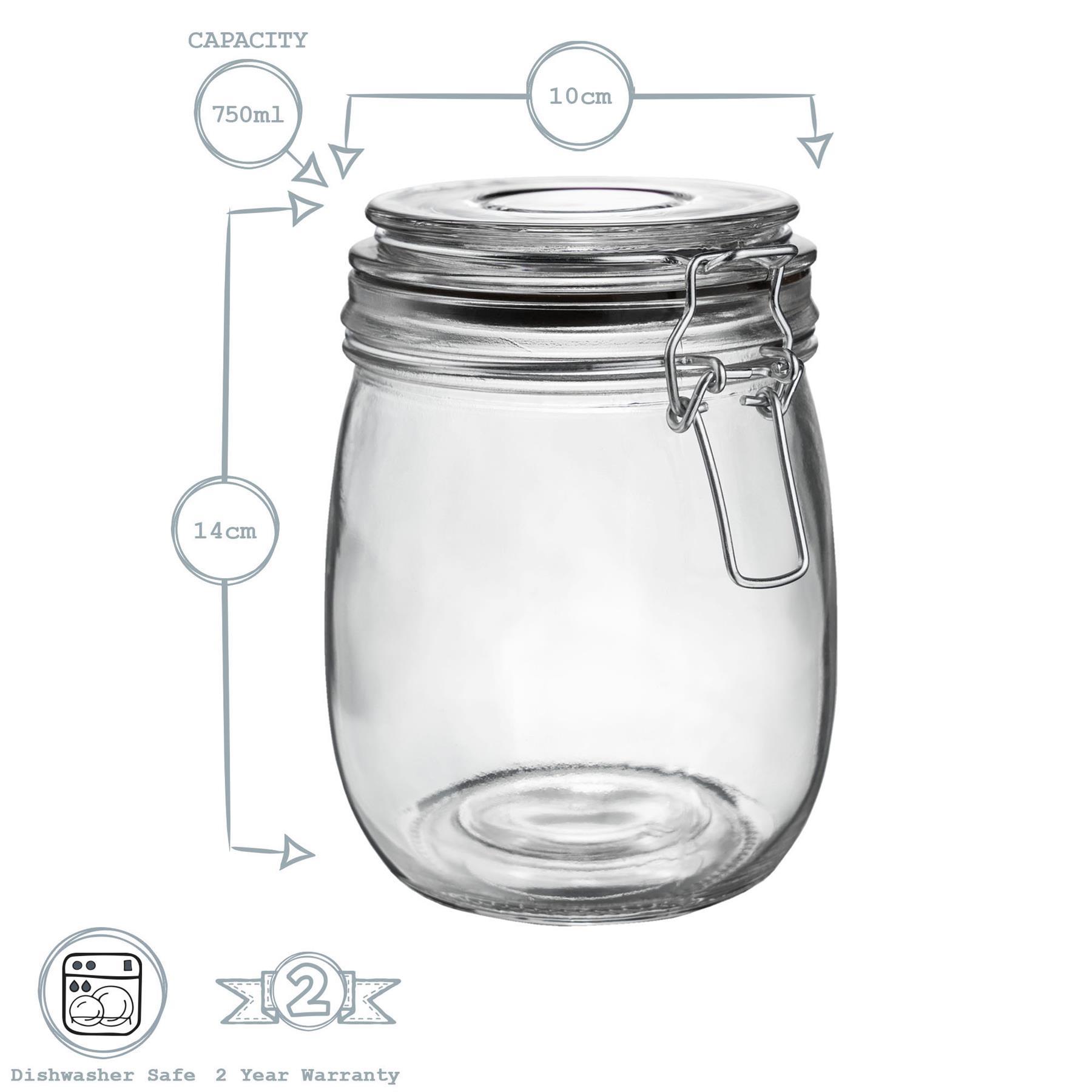Glass Storage Jar - 750ml - Black Seal