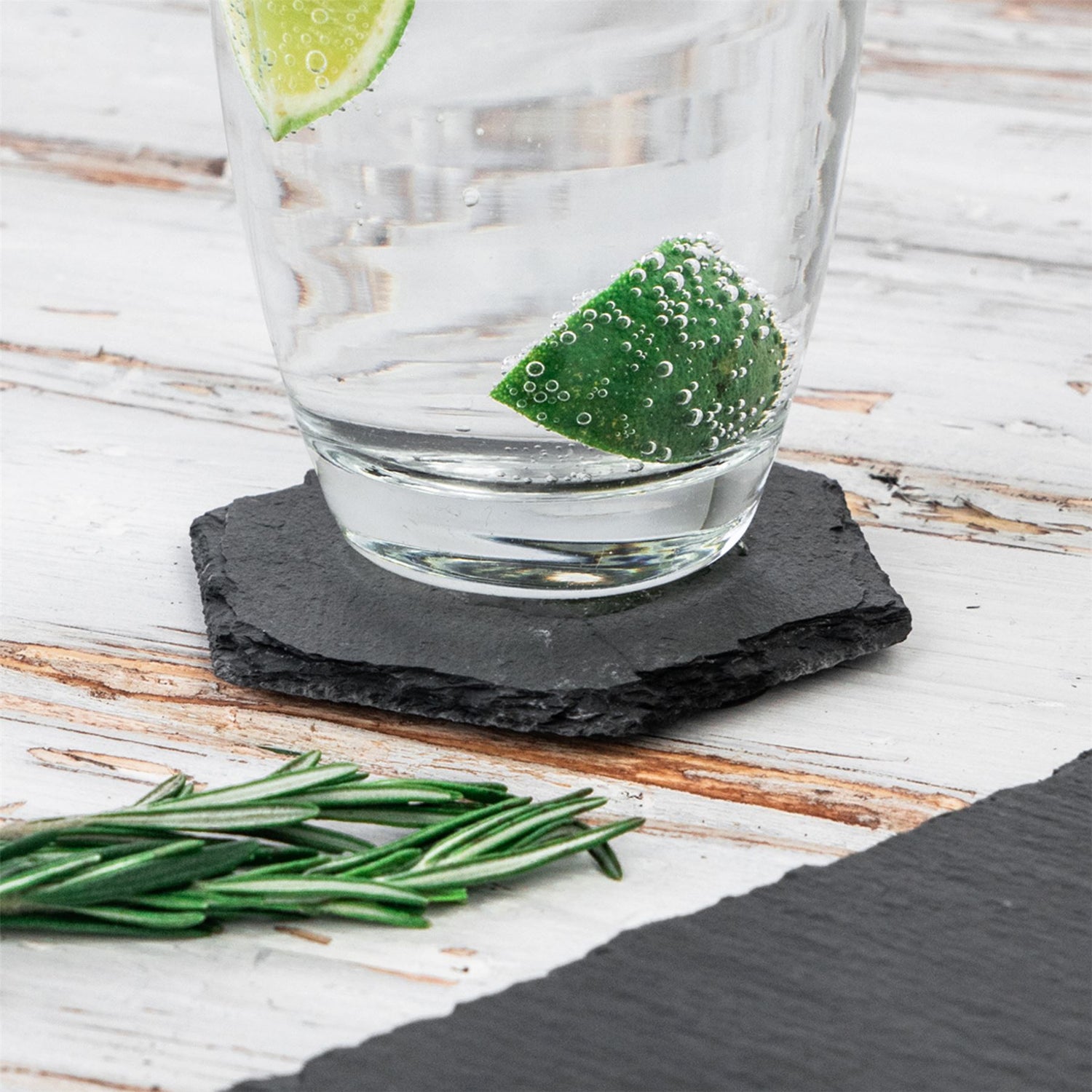Hexagon Slate Drinks Coaster - 9.5cm - Grey