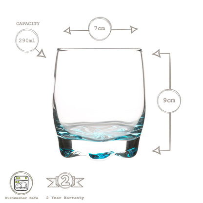 6 Piece Adora Rainbow Whisky Glasses Set - 290ml