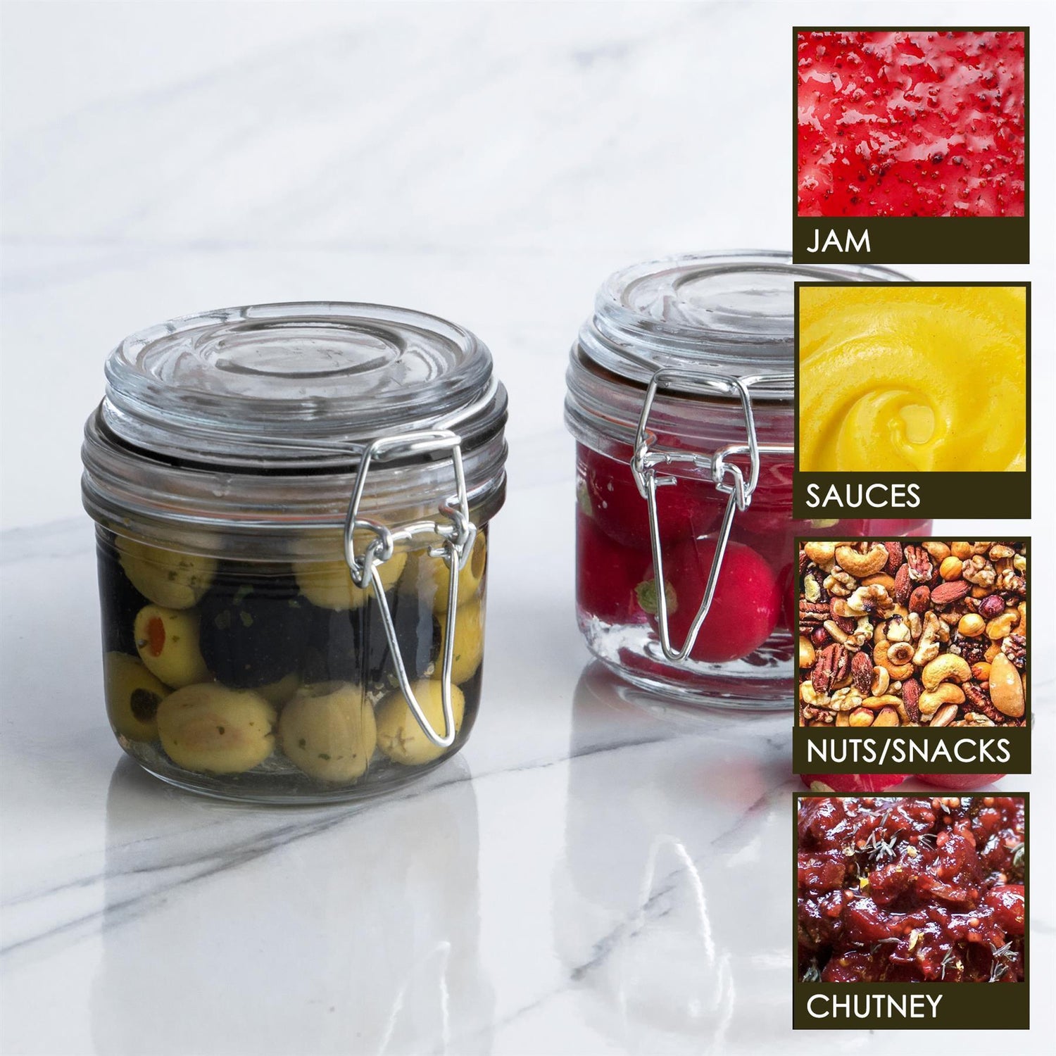 Glass Storage Jar - 200ml - Black Seal