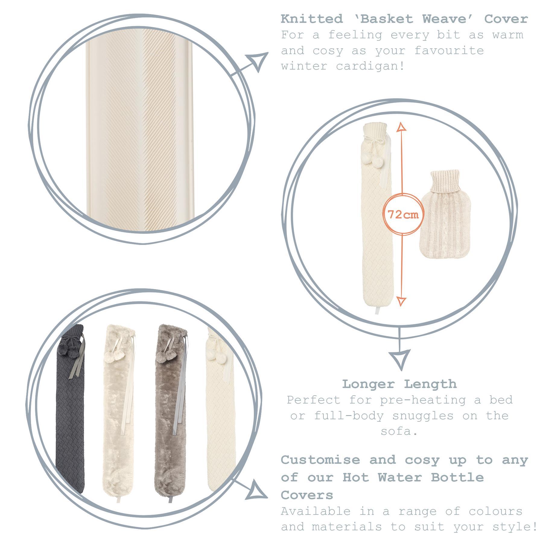 Long Hot Water Bottle - Cream