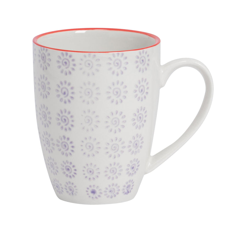 Nicola Spring Hand Printed Coffee Cup - 360ml - Purple