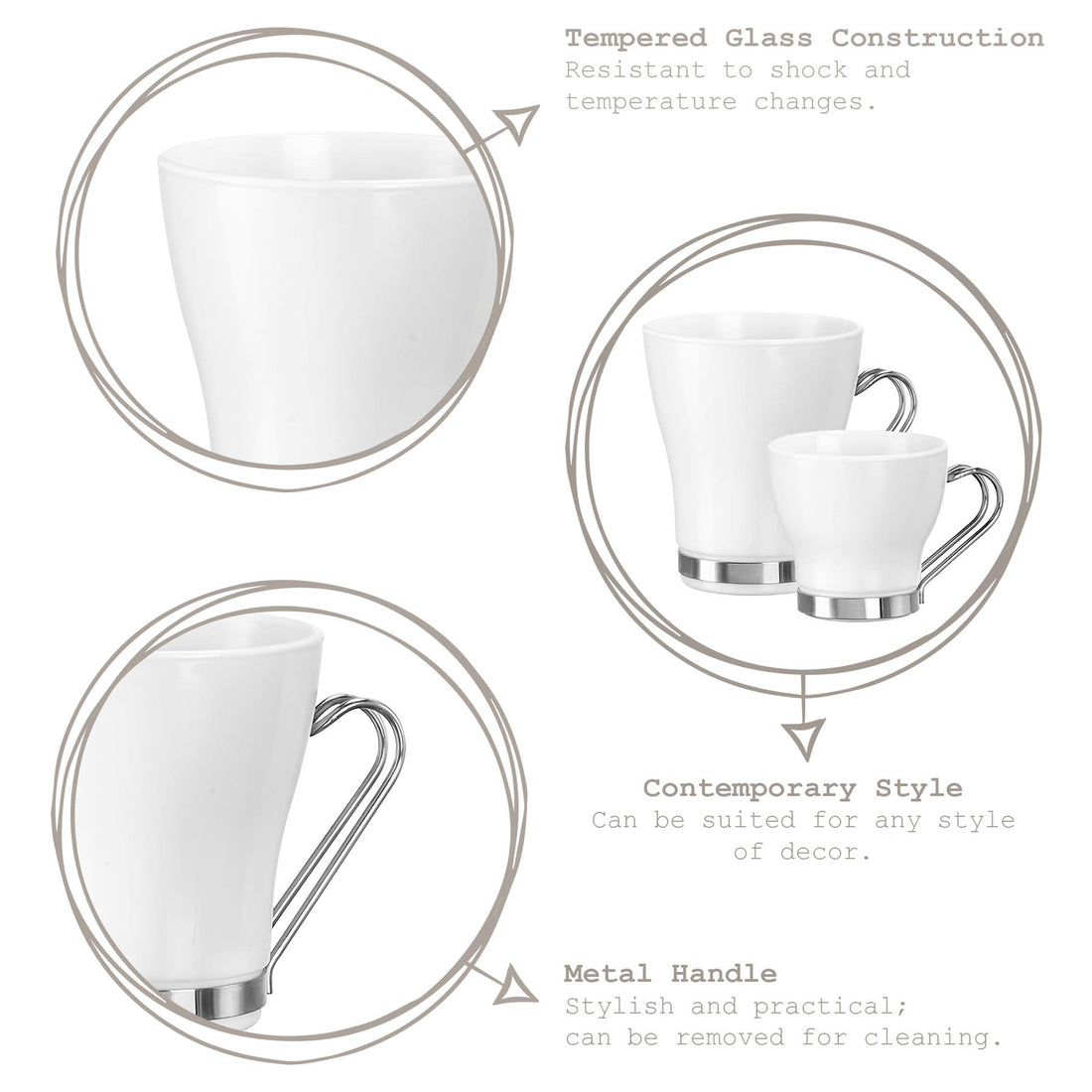 Aromateca Oslo Cappuccino Cup - 235ml - White