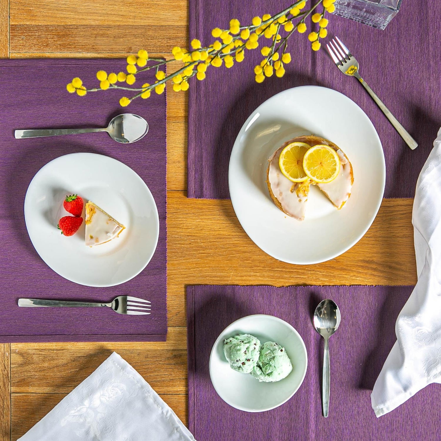White 22cm x 19.5cm Prometeo Oval Glass Dessert Plate