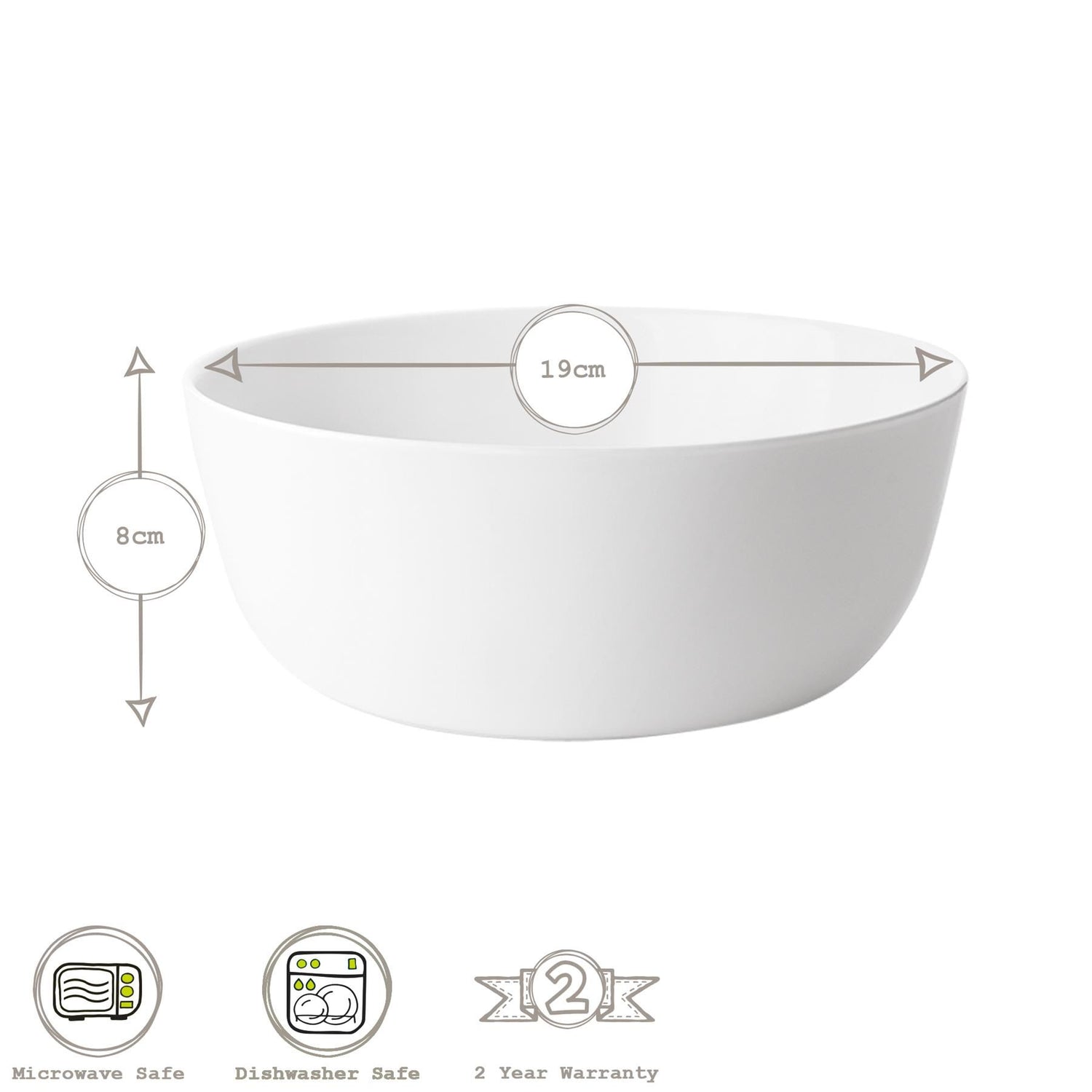 White 19cm Toledo Glass Pasta Bowl