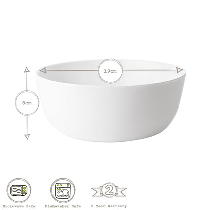 White 19cm Toledo Glass Pasta Bowl