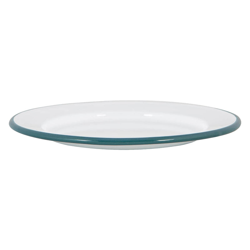 Argon Tableware White Enamel Side Plate - 20cm - Green