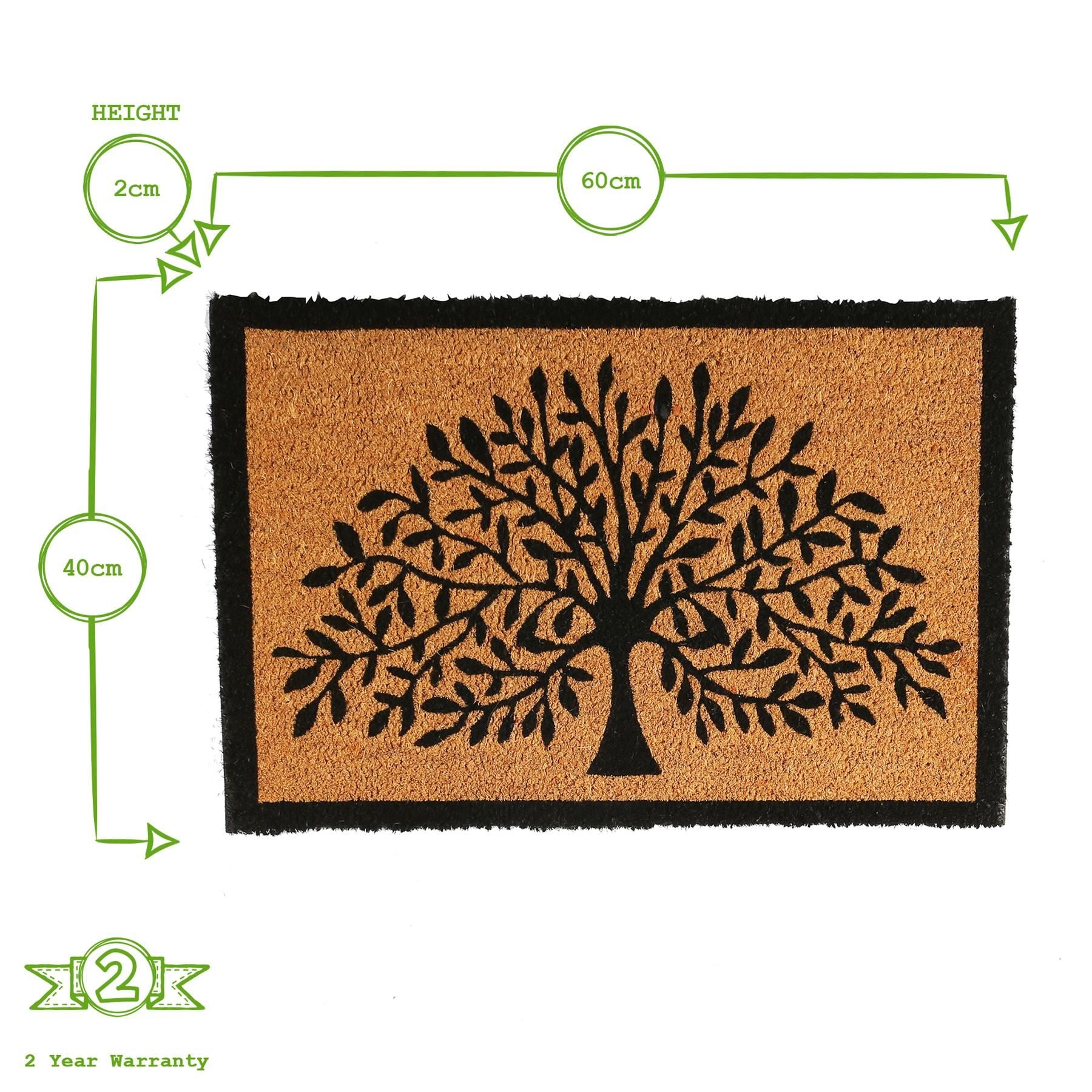 Coir Door Mat - 60 x 40cm - Tree of Life