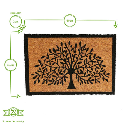 Coir Door Mat - 60 x 40cm - Tree of Life