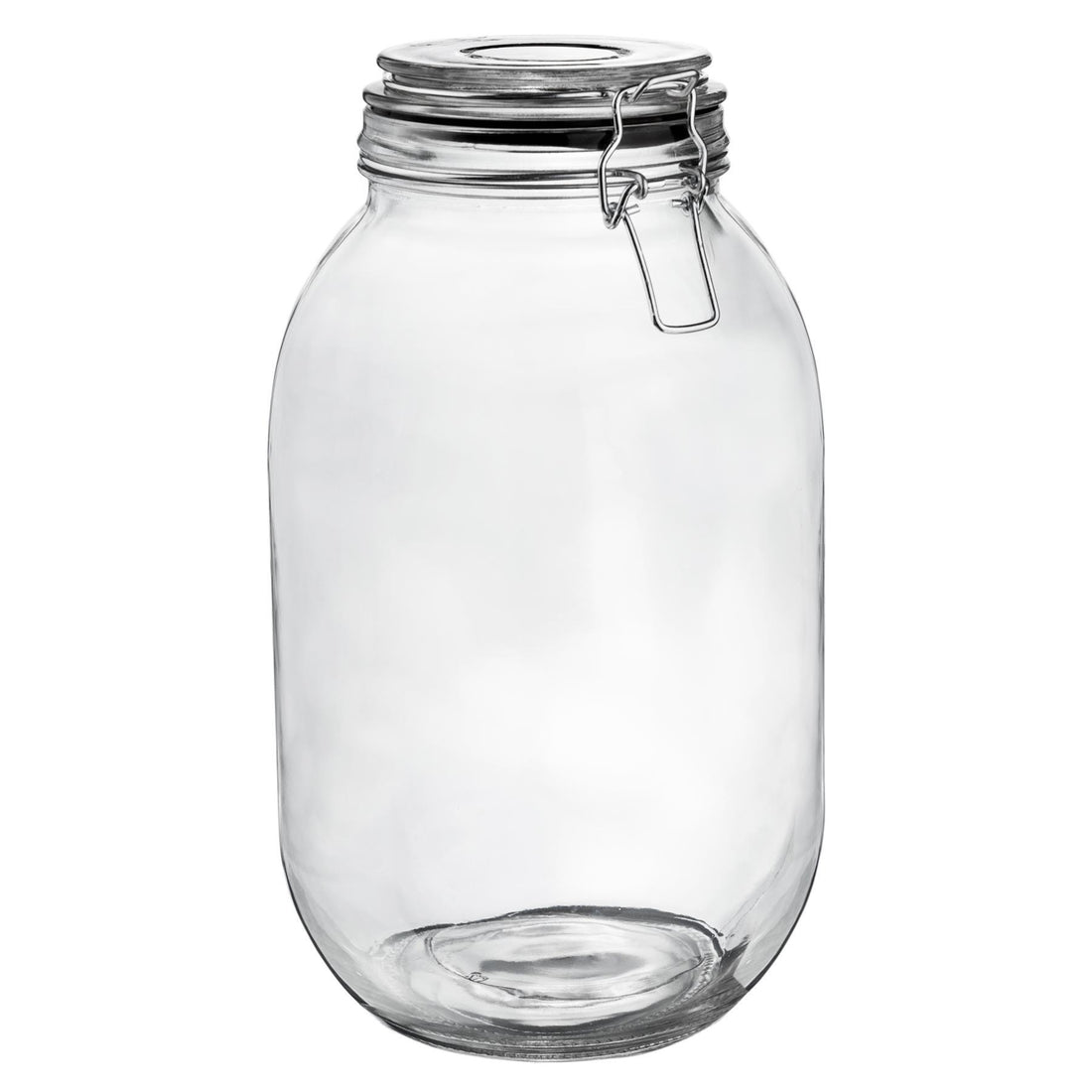Argon Tableware Glass Storage Jar - 3 Litre - Black Seal