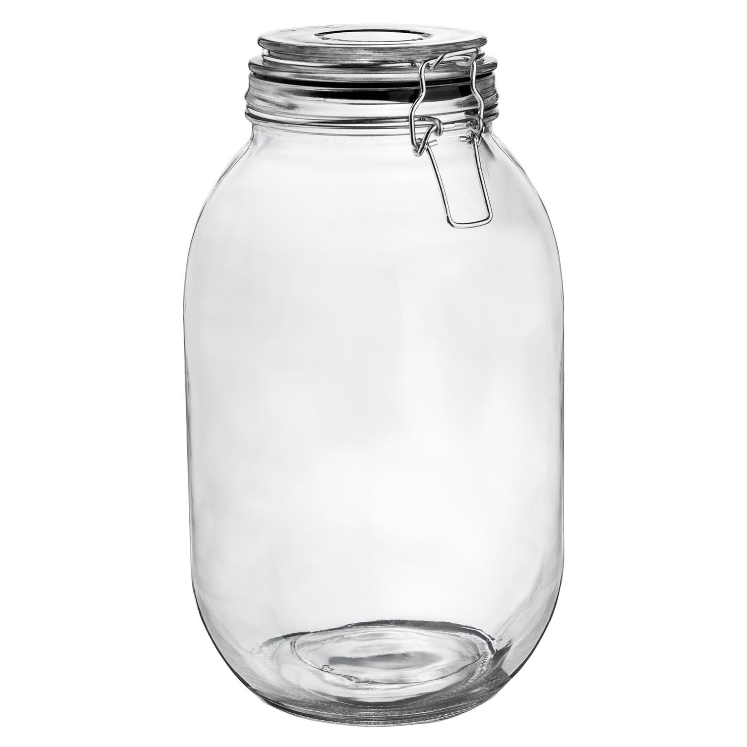 Argon Tableware Glass Storage Jar - 3 Litre - Black Seal