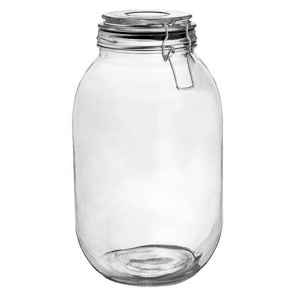 Argon Tableware Glass Storage Jar - 3 Litre - Black Seal