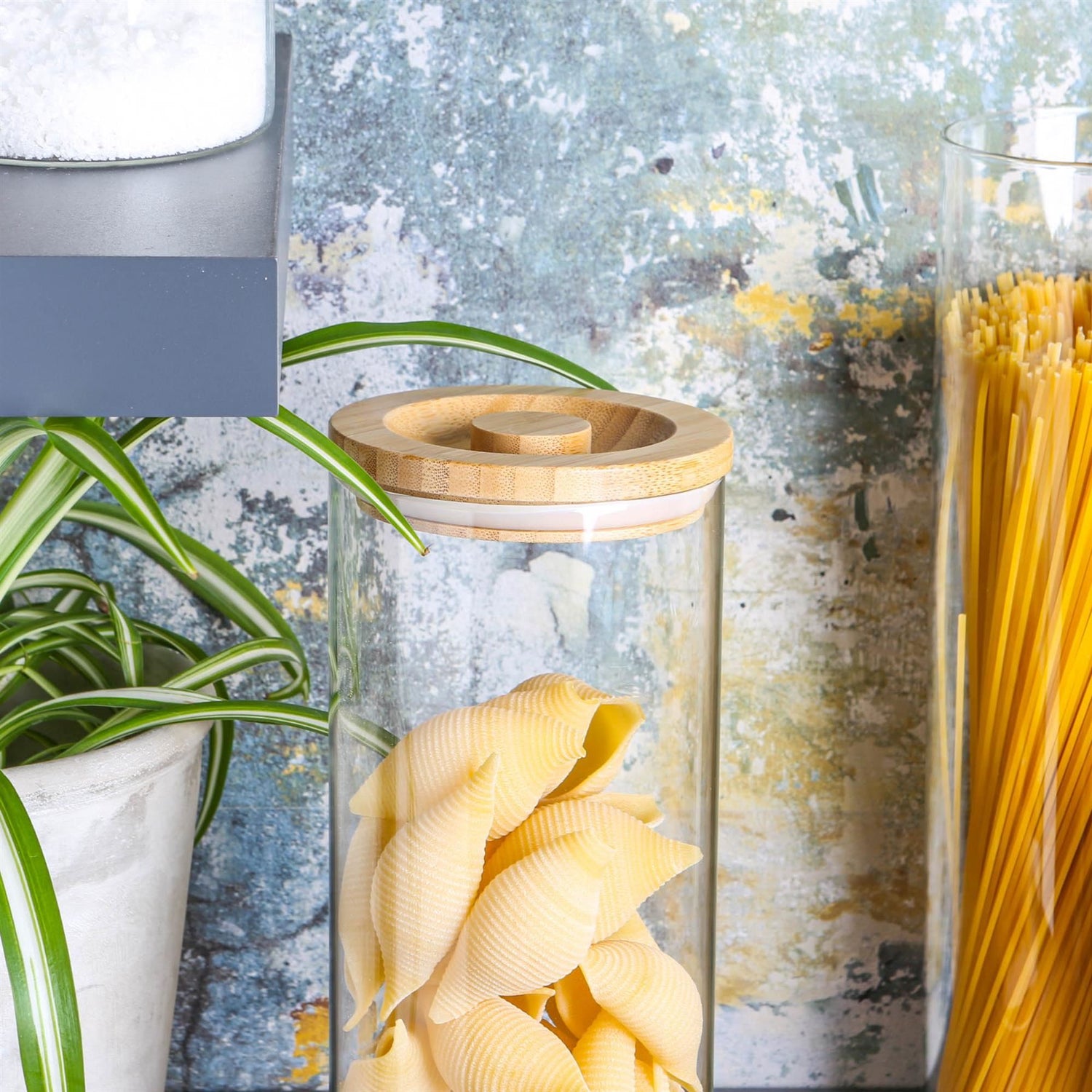 Glass Storage Jar with Wooden Lid - 1.5 Litre