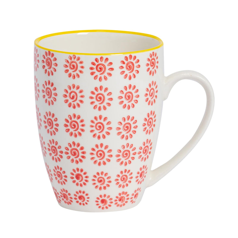 Nicola Spring Hand Printed Coffee Cup - 360ml - Red