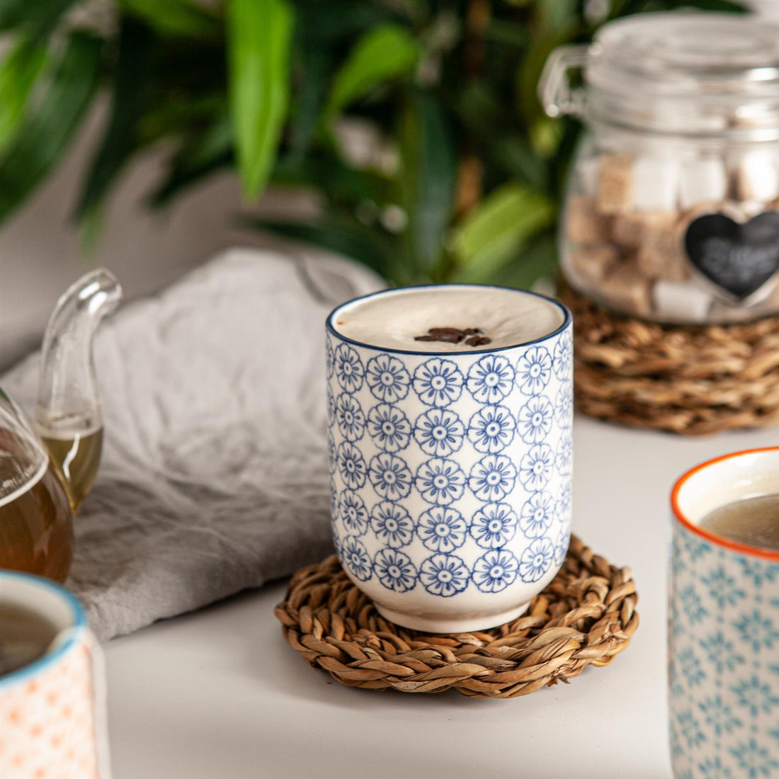 Hand-Printed Porcelain Tumbler - 280ml - Navy