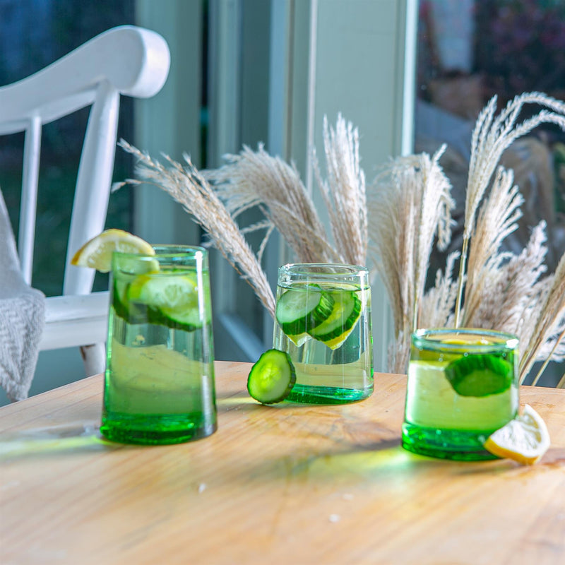 Nicola Spring Merzouga Recycled Tumbler Glass - 260ml - Green