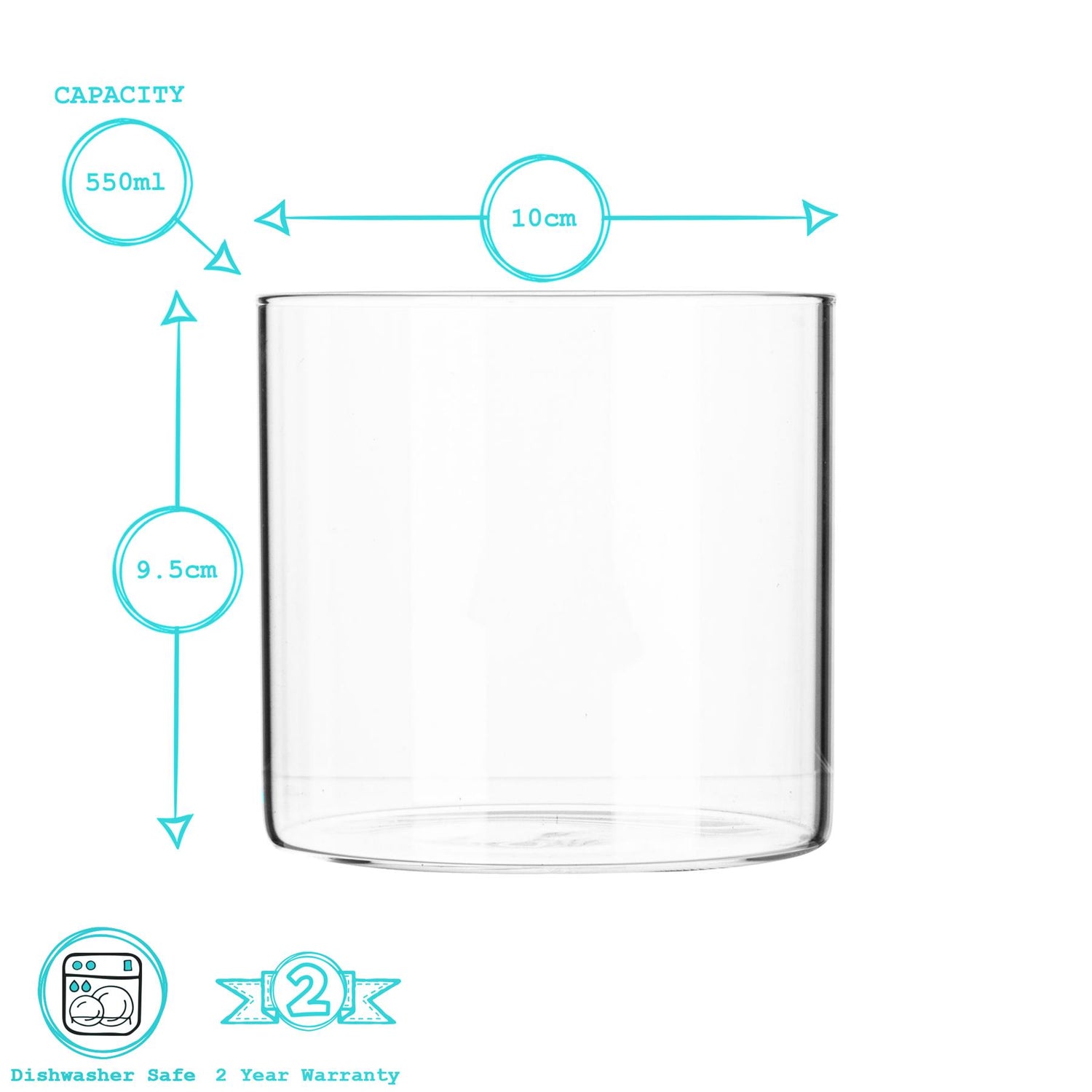 Glass Storage Jar with Cork Lid - 550ml