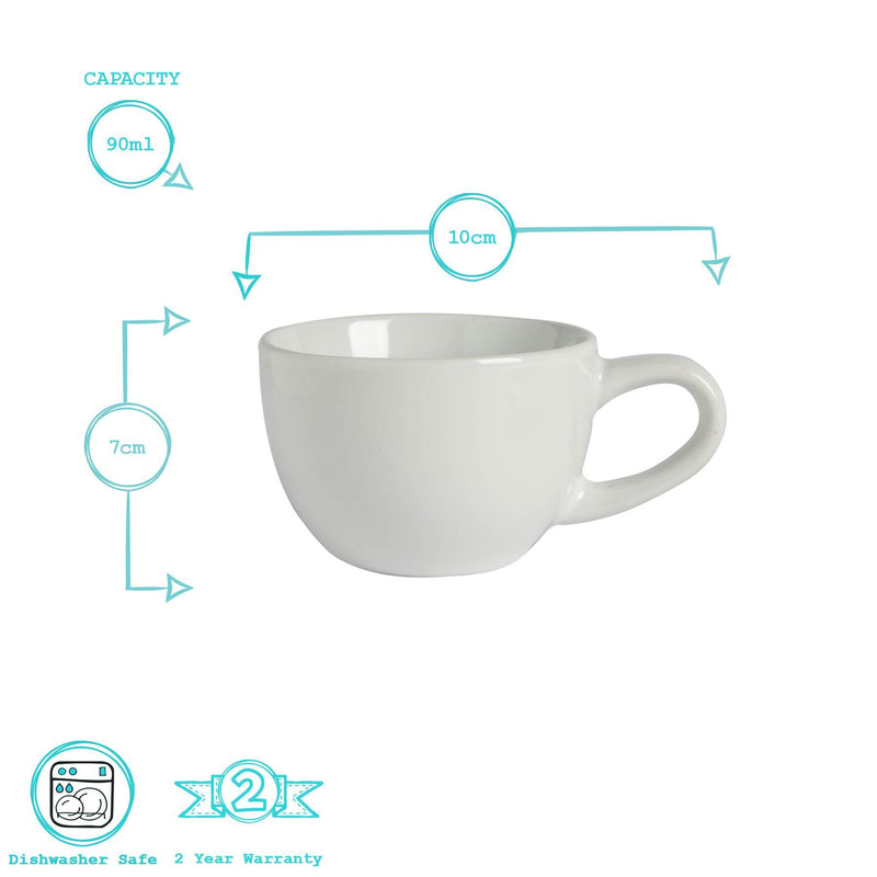 Argon Tableware Coloured Espresso Cup - 90ml - White