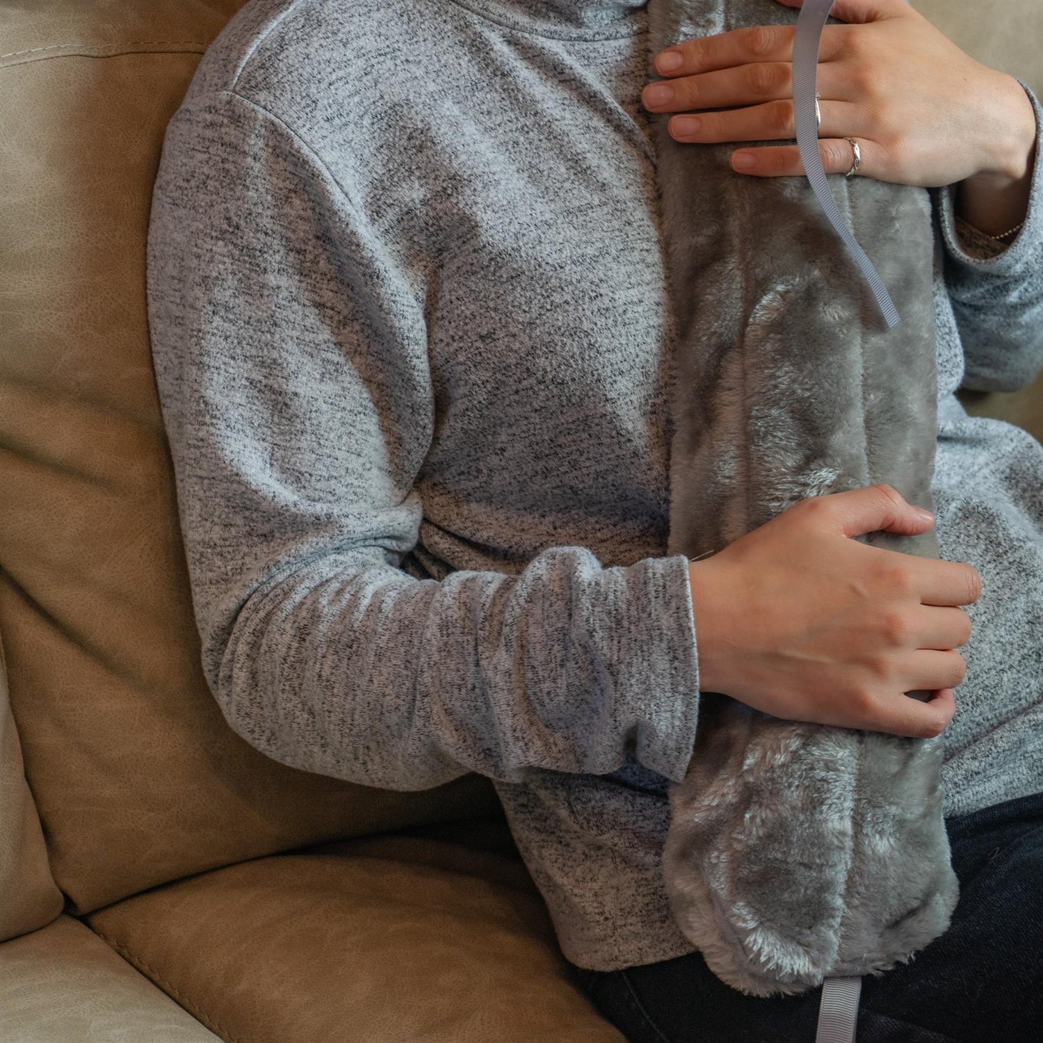 Long Hot Water Bottle - Cream