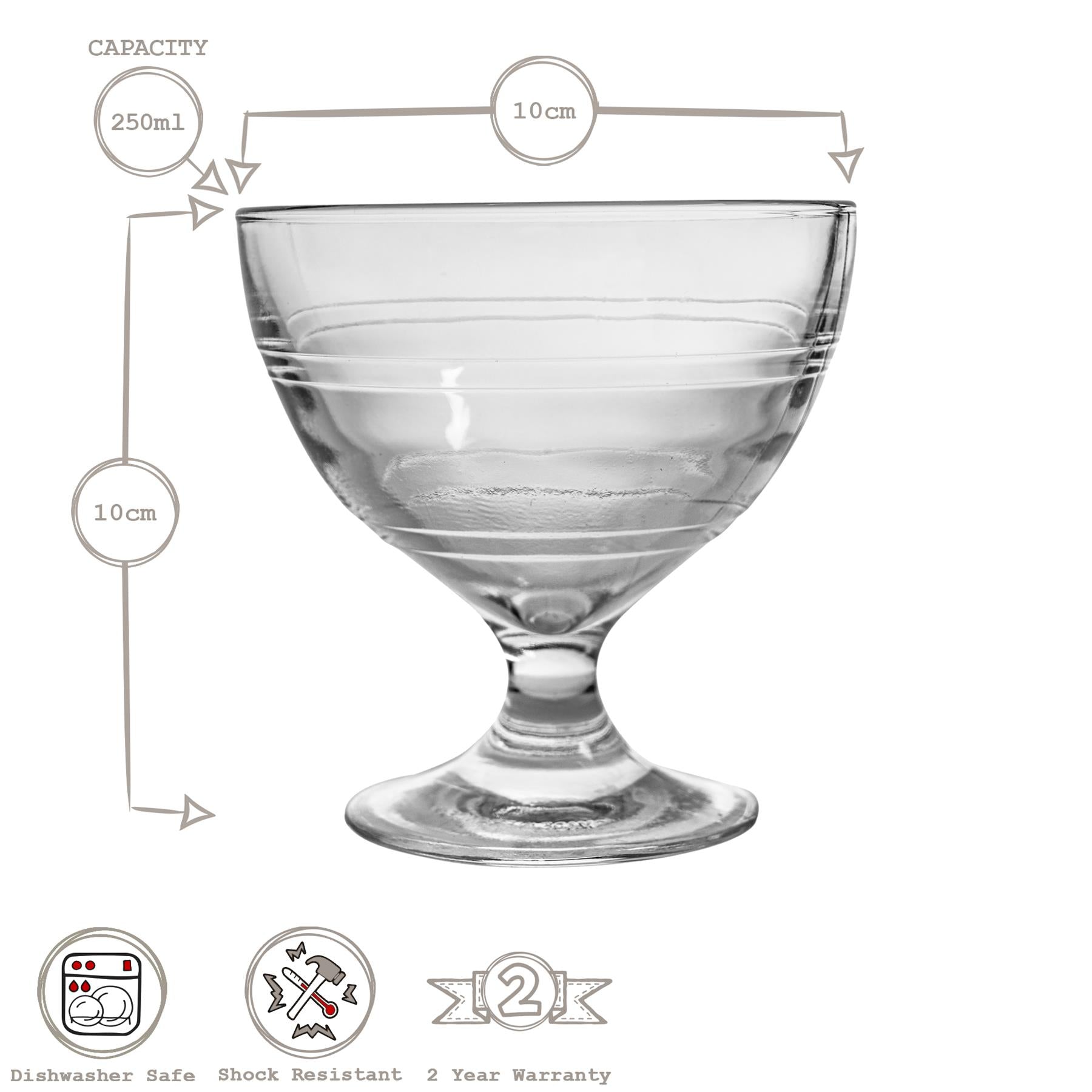 250ml Gigogne Glass Ice Cream Bowl