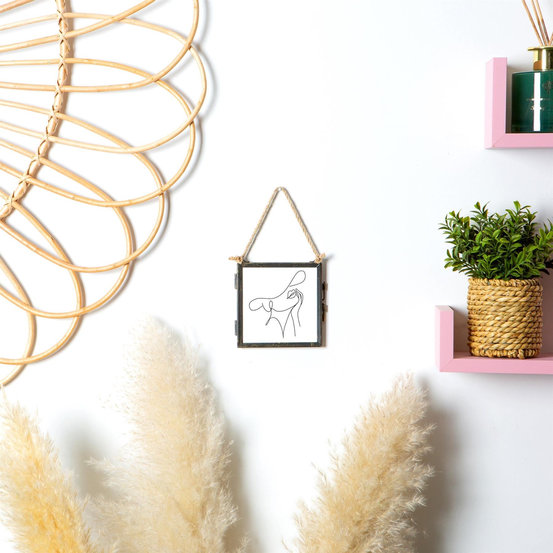 4&quot; x 4&quot; Glass Hanging Photo Frame