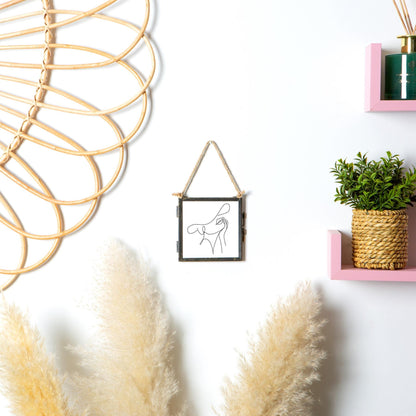 4&quot; x 4&quot; Glass Hanging Photo Frame